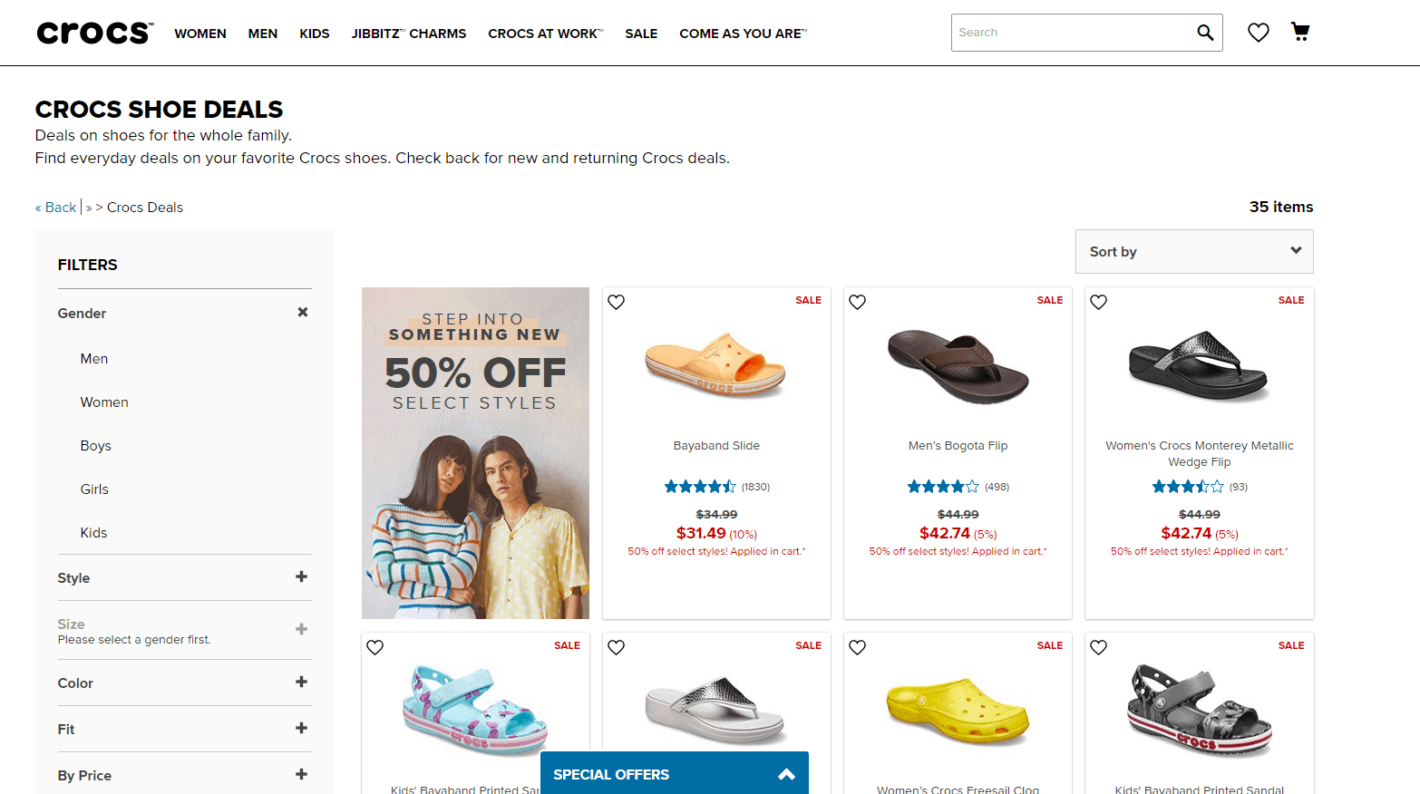Crocs优惠码2024 卡洛驰美国官网现有精选美鞋额外5折促销满额免邮